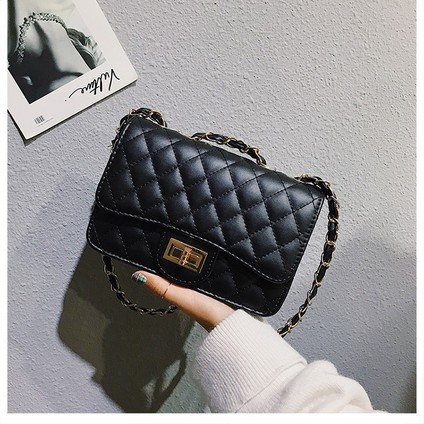 Elmas Zincir Çanta Küçük Kokulu Stil Tek Omuz Crossbody Çanta Kadın Çantası Çok Yönlü Küçük Kare Çanta (Yurt Dışından)