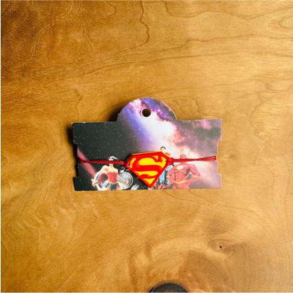 Superman Çocuk Bilekliği Makrome Örgülü Ipli Ayarlamalı