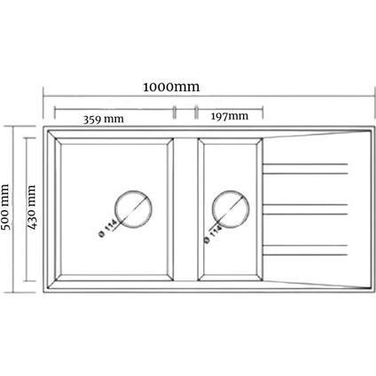 P013 Salda 100 1,5 Gözlü Granit Mutfak Eviyesi Gri 100 x 50 cm fiyatları