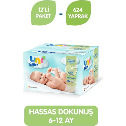 Hassas Dokunus Islak Mendil 12x52 (624 Yaprak) fiyatları