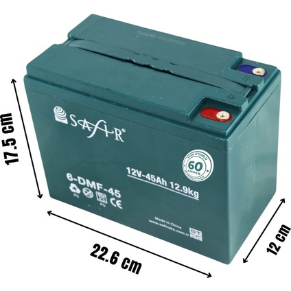 Jel Akü 12 V - 45+ Ah 12.9kg (60 Ah Uyumlu) 2'li Set