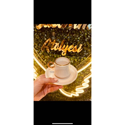 Saf Altın Işlemeli Seramik Kahve Fincanı fiyatları