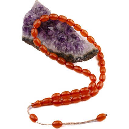 Osmanlı Benzetme Kapsül Kesim 11X8 mm Sıkma Kehribar Sistem Püsküllü Tesbih fiyatları