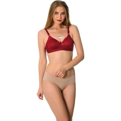 Telsiz Silikon Toparlayıcı Pedsiz Minimizer Sütyen B Cup Bordo