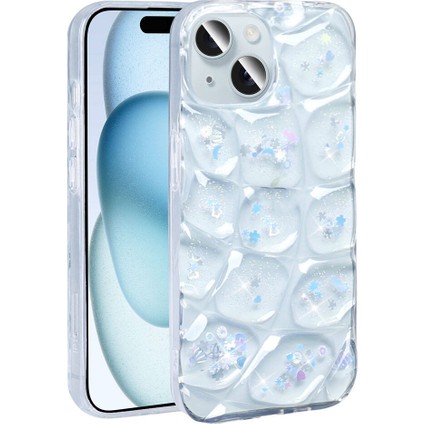 Bulut E-Ticaret Apple iPhone 15 Uyumlu Blt Kılıf Simli 3D Desenli Zore Hacar Kapak-Mor-Mavi modelleri