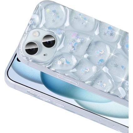 Bulut E-Ticaret Apple iPhone 15 Uyumlu Blt Kılıf Simli 3D Desenli Zore Hacar Kapak-Mor-Mavi fırsatları