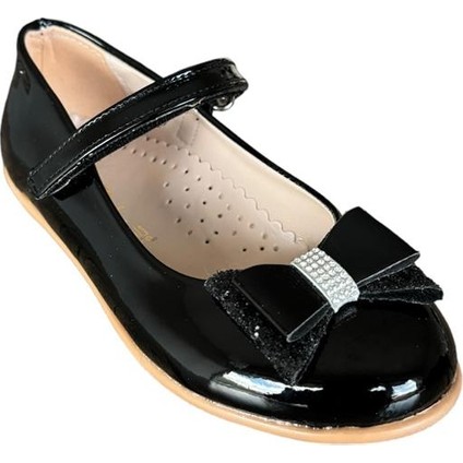 Fiyonklu Kız Çocuk Babet Ayakkabı Siyah