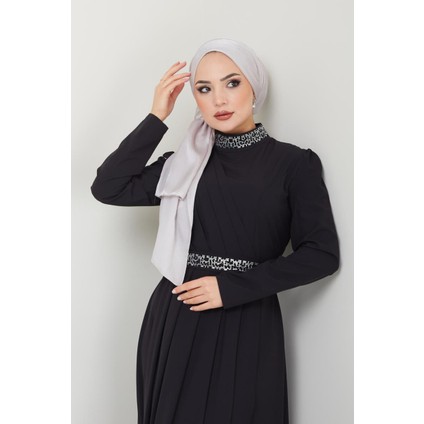 Kemeri Yakası Taşlı Abiye Elbise 2611 fiyatları