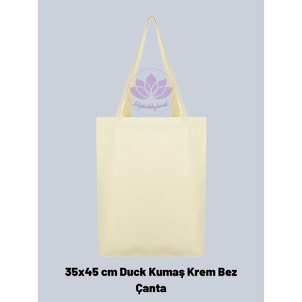 Punch-Panç Bez Kumaş (Duck) Çanta Nakış Seti Tüm Malzemeleri ile Birlikte Renk Krem indirimleri