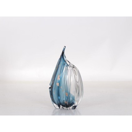 Blue And Clear Small Glass Vase 17X11X30 cm