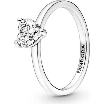 Tekno Trust Turuncu Işıltılı Kalp Tektaş Yüzük 925 Ayar Kalp Zirkon Taş