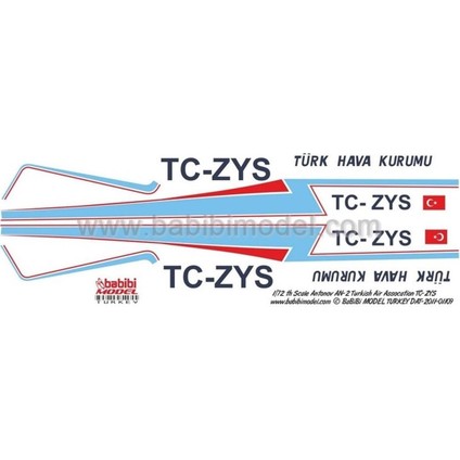 DAT01109 1/72 Tc, Antonov An-2, Turkish Assocation, Dekal Çıkartma