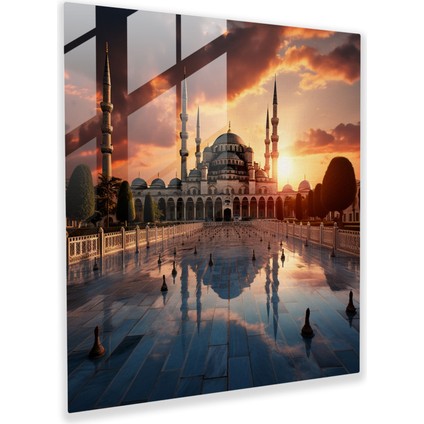 Sultanahmet Camii Cam Baskı - Osmanlı, Osmanlı Imparatorluğu, Cam Duvar Sanatı, Cam Sanatı, 30X30