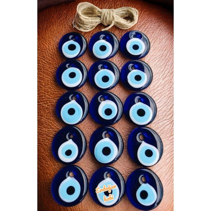 Nazar Boncuk 15 Adet 4cm Cam Nazar Boncuk Duvar Süsü Bahçe Ağaç Süsü Nazarlık Nazar