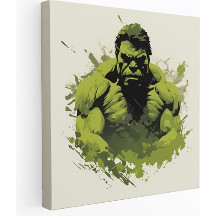 Marvel Kanvas Tablo - Minimalist Grafik Tasarım - Marvel, Duvar Sanatı, Hulk, Minimalist Tasarım, 30X30