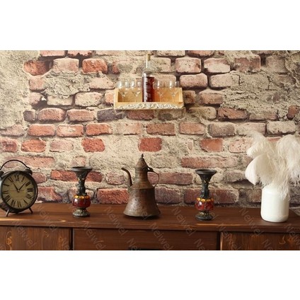 Vintage Vien Naturel Ahşap Bar Raf
