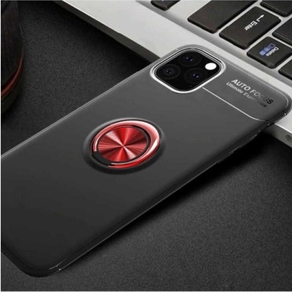 Apple iPhone 11 Pro Max Uyumlu Kılıf Zore Ravel Silikon Kapak, Siyah-Kırmızı