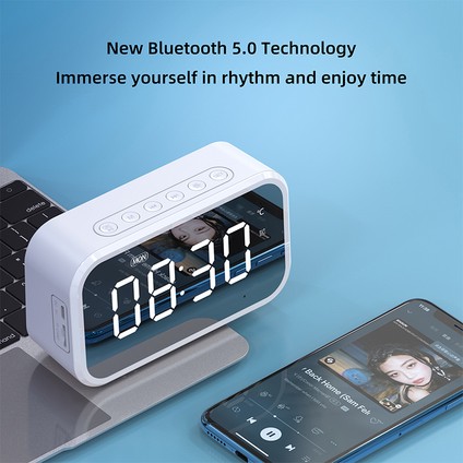 Pembe Bluetooth 5.0 Hoparlör Çalar Saat Küçük Hd Ses Fm Radyo Çalar Sıcaklık Saati Taşınabilir Dilsiz Lise Öğrencisi Çalar Saat (Yurt Dışından) indirimleri