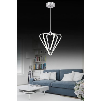 Pera Jewelry LED Avize Modern Üçgen 3lü 3 Renk Işık Salon,mutfak,koridor