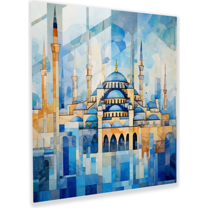 Sultanahmet Camii Cam Baskı - Istanbul Parçalı, 30X30