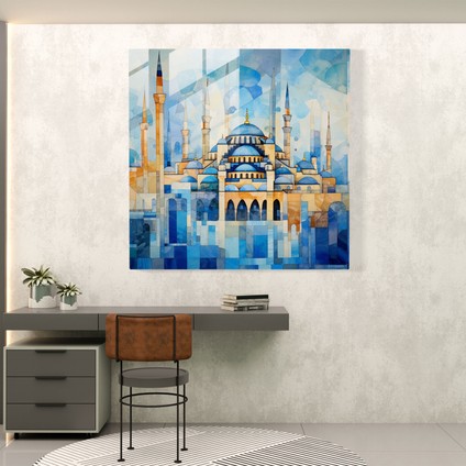 Sultanahmet Camii Cam Baskı - Istanbul Parçalı, 30X30