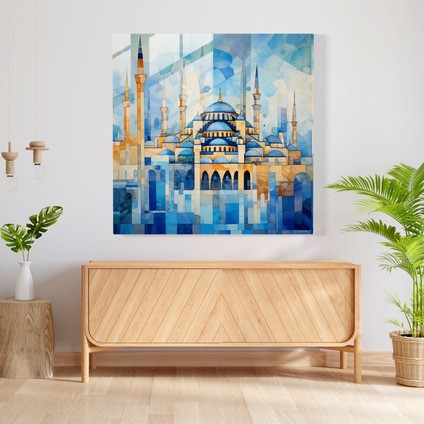 Sultanahmet Camii Cam Baskı - Istanbul Parçalı, 30X30