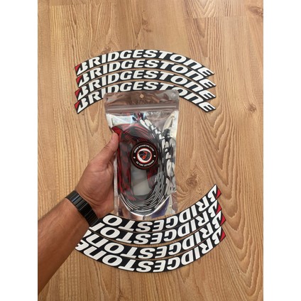 Motosiklet ve Otomobil Lastik Yazısı Sticker Arma 8 Adet 2.5 cm (Made In Usa) Bombtire®