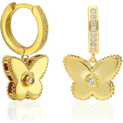 Tek Taş Kelebek Küpeleri