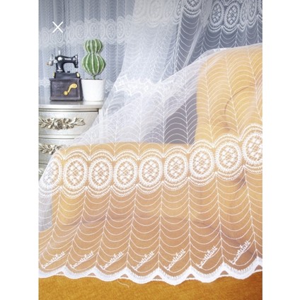 Üst Sanal Nakışlı Tül Perde (Sık 1x3 Pile) indirimleri