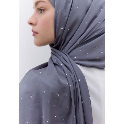Strass Taşlı Ipeksi Şal Füme fiyatları
