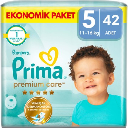 Bebek Bezi Premium Care 5 Numara 42 Adet Ekonomik Paket