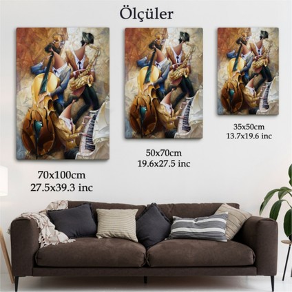 Dekoratif Kanvas Tablo Duvar Dekoru Müzik Grubu Sürreal 6498 Bungknv