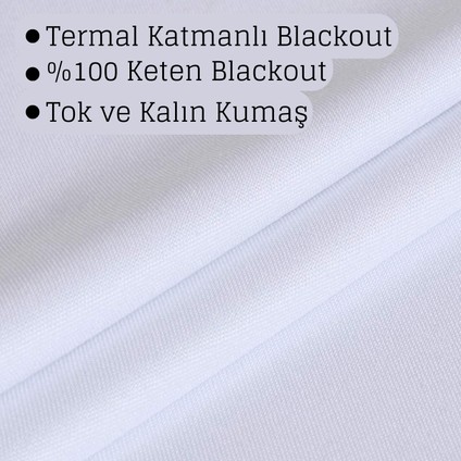 Keten Rustik Blackout Perde - Keten Blackout Rustik Kuşgözü Termal Katmanlı Perde
