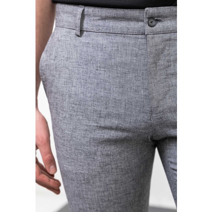 Kırçıllı Siyah Renk Slim Fit Keten Erkek Pantolon