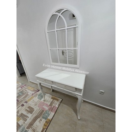 120 cm Çekmeceli Beyaz Dresuar & Ayna Takımı fırsatları
