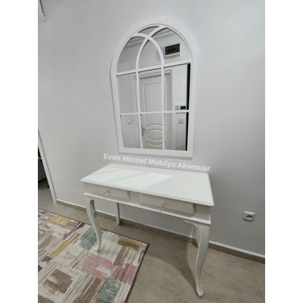 120 cm Çekmeceli Beyaz Dresuar & Ayna Takımı indirimleri