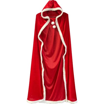 Noel Pelerini Noel Baba Yetişkin Pelerini Kadınlar Için Cadılar Bayramı Kostümü Kapşonlu Giyinme 150CM (Yurt Dışından)