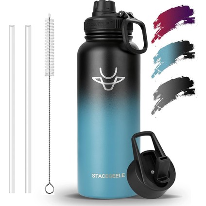 ，，çocuk Yalıtımlı Vakumlu Su Şişesi Hasır Kapaklı Paslanmaz Çelik Su Şişesi Erkekler ve Kızlar Için Sızdırmaz Hafif Çevre Dostu (550ML) (Yurt Dışından)