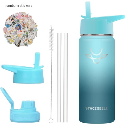 Çocuk Yalıtımlı Vakumlu Su Şişesi Hasır Kapaklı Paslanmaz Çelik Su Şişesi Erkekler ve Kızlar Için Sızdırmaz Hafif Çevre Dostu (550ML) (Yurt Dışından) modelleri