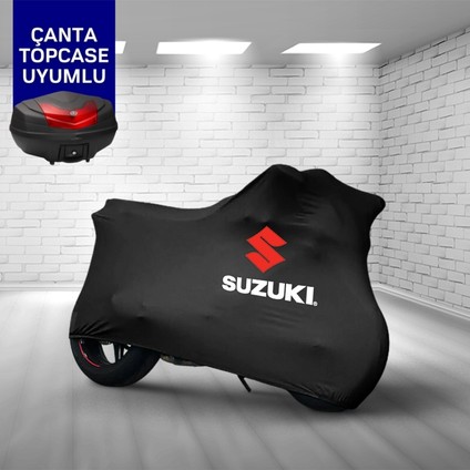 Ultra Shop Suzukı Burgman Street 125Ex Uyumlu Motosiklet Branda Topcase Çanta Uyum Logolu Siyah Motor Branda