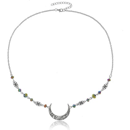 Bohemian Crescent Head Chain Vintage Black, Headband Chain Water, Headdress Witch Forehead Chain (Yurt Dışından)