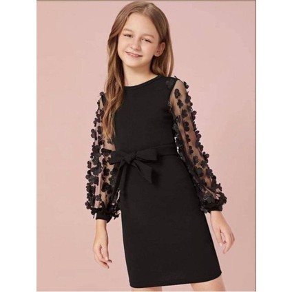 Belden Bağlamalı Tül Detaylı Çocuk Elbise Mykids Collection fiyatları