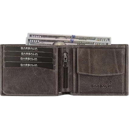 Garbalia Arnold Hakiki Deri Erkek Cüzdan Gri fiyatları