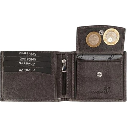 Garbalia Arnold Hakiki Deri Erkek Cüzdan Gri modelleri