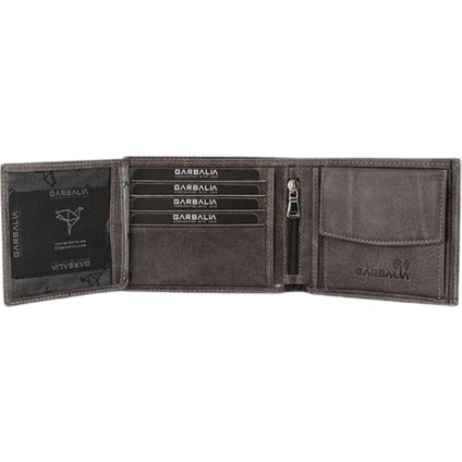 Garbalia Arnold Hakiki Deri Erkek Cüzdan Gri fırsatları
