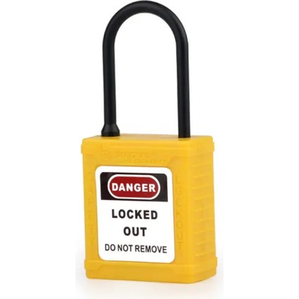 YD-G72N Yade Eked Loto Ürünleri 4mm Ince Yalıtkan Asma Kilit Sarı