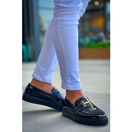 KB-027 Kuback Bağcıksız Kömür Rugan H Günlük Erkek Ayakkabı fırsatları