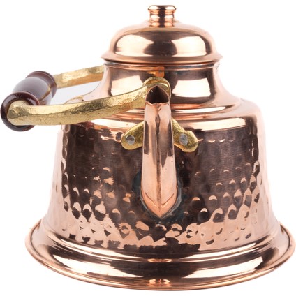 Bakır Klasik Kulplu Tek Alt Zinnun 2lt Çaydanlık