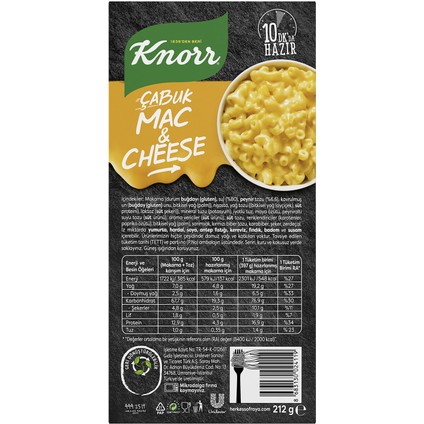 Çabuk Makarna Mac and Cheese Gülümseten Peynirli 212 GR 2 Adet