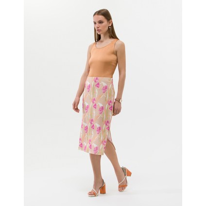 Kadın Kahverengi Slim Fit Örme Etek 50263095-VR233